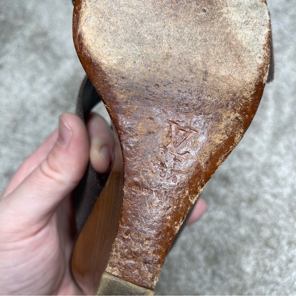 Louis Vuitton Criss Cross Wedge Sandals - Picture 8 of 8